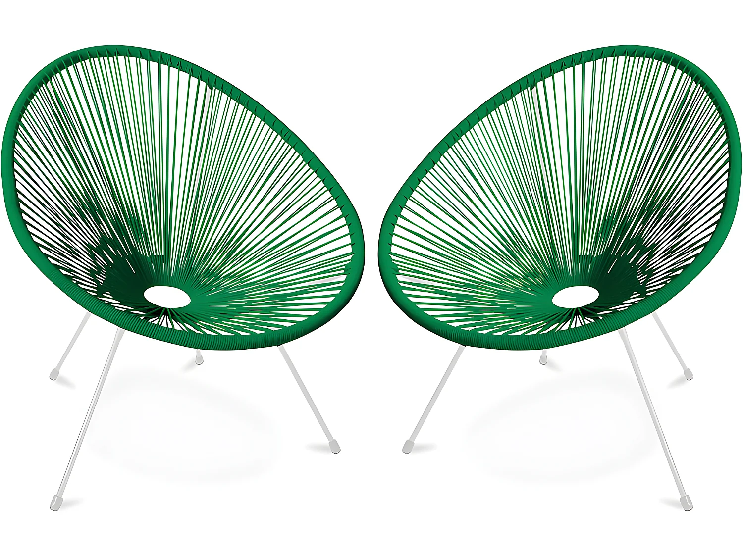 Pack Fauteuil Acapulco - Piétement Blanc x2 - Nouvelle Édition Vert