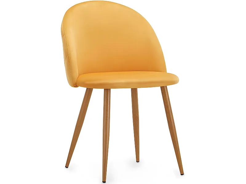 Silla De Comedor - Tapizada En Terciopelo - Respaldo con Patrón - Evelyne