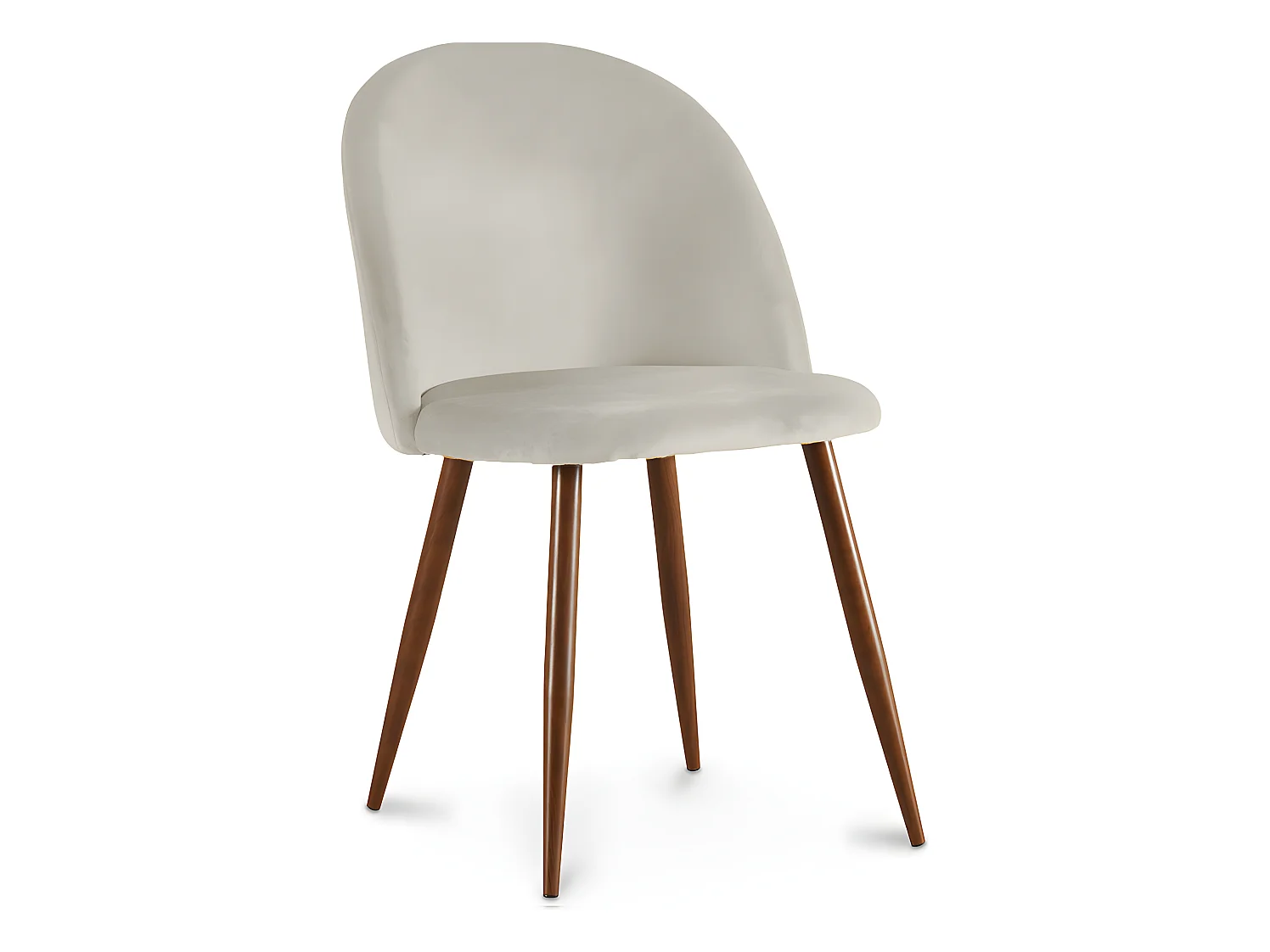Chaise de salle à manger - Tapissée de velours - Design scandinave - Evelyne Gris clair