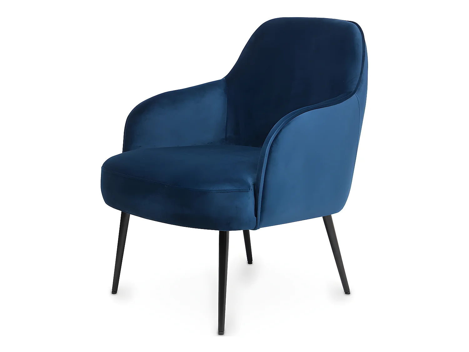 Fauteuil tapissé de velours - Hyra Bleu foncé