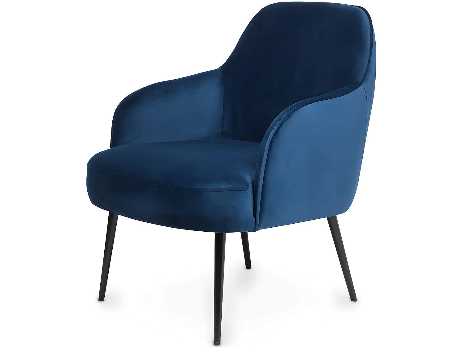 Fauteuil tapissé de velours - Hyra Bleu foncé
