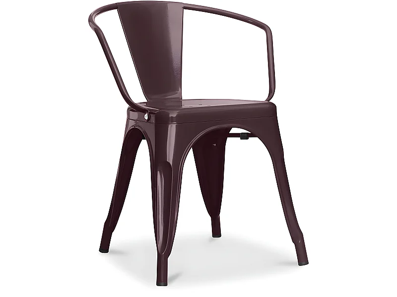 Chaise de salle à manger avec accoudoirs - Acier - Nouvelle édition - Stylix Bronze
