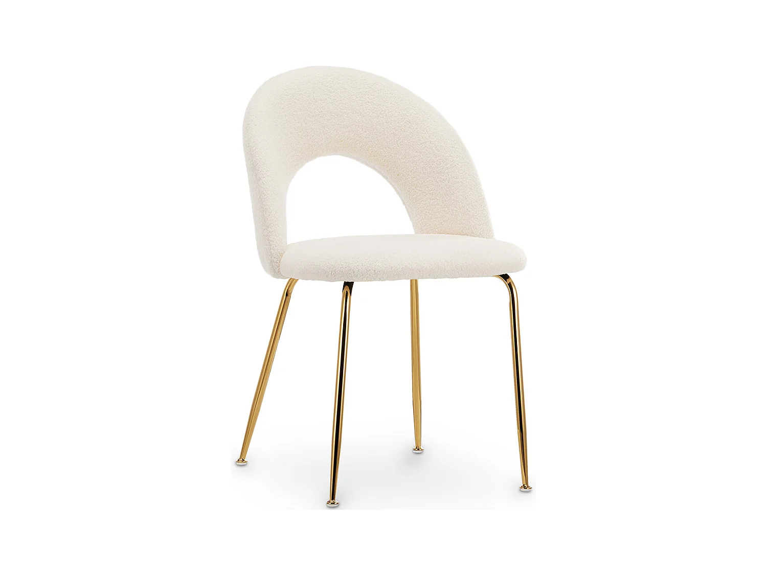 Chaise de salle à manger - Revêtue de tissu Bouclé - Amarna Blanc