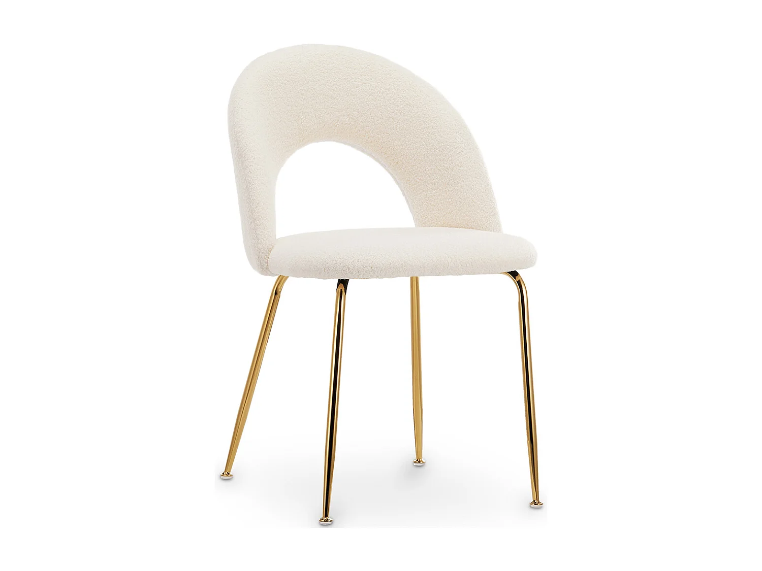 Chaise de salle à manger - Revêtue de tissu Bouclé - Amarna Blanc