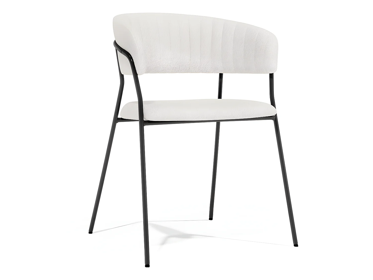 Chaise de salle à manger - Revêtue de tissu Bouclé - Gruna Blanc