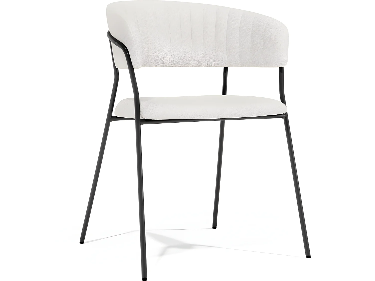 Chaise de salle à manger - Revêtue de tissu Bouclé - Gruna Blanc