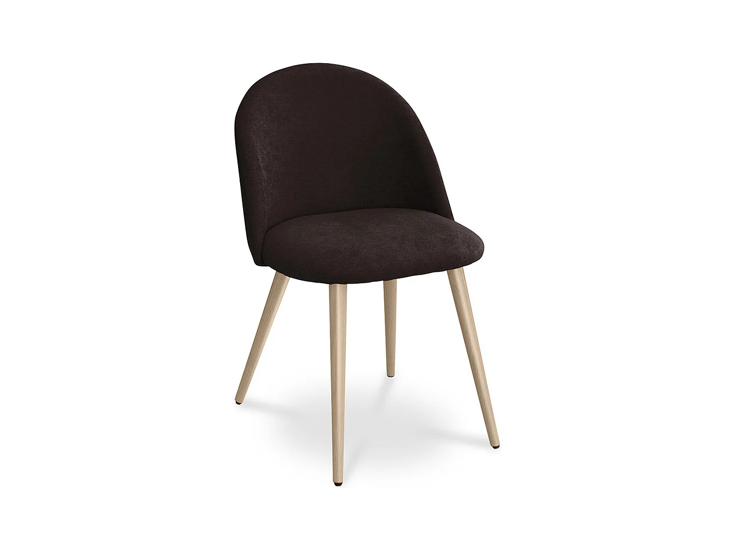 Chaise de salle à manger - Tapissée en tissu - Style scandinave - Evelyne Marron foncé