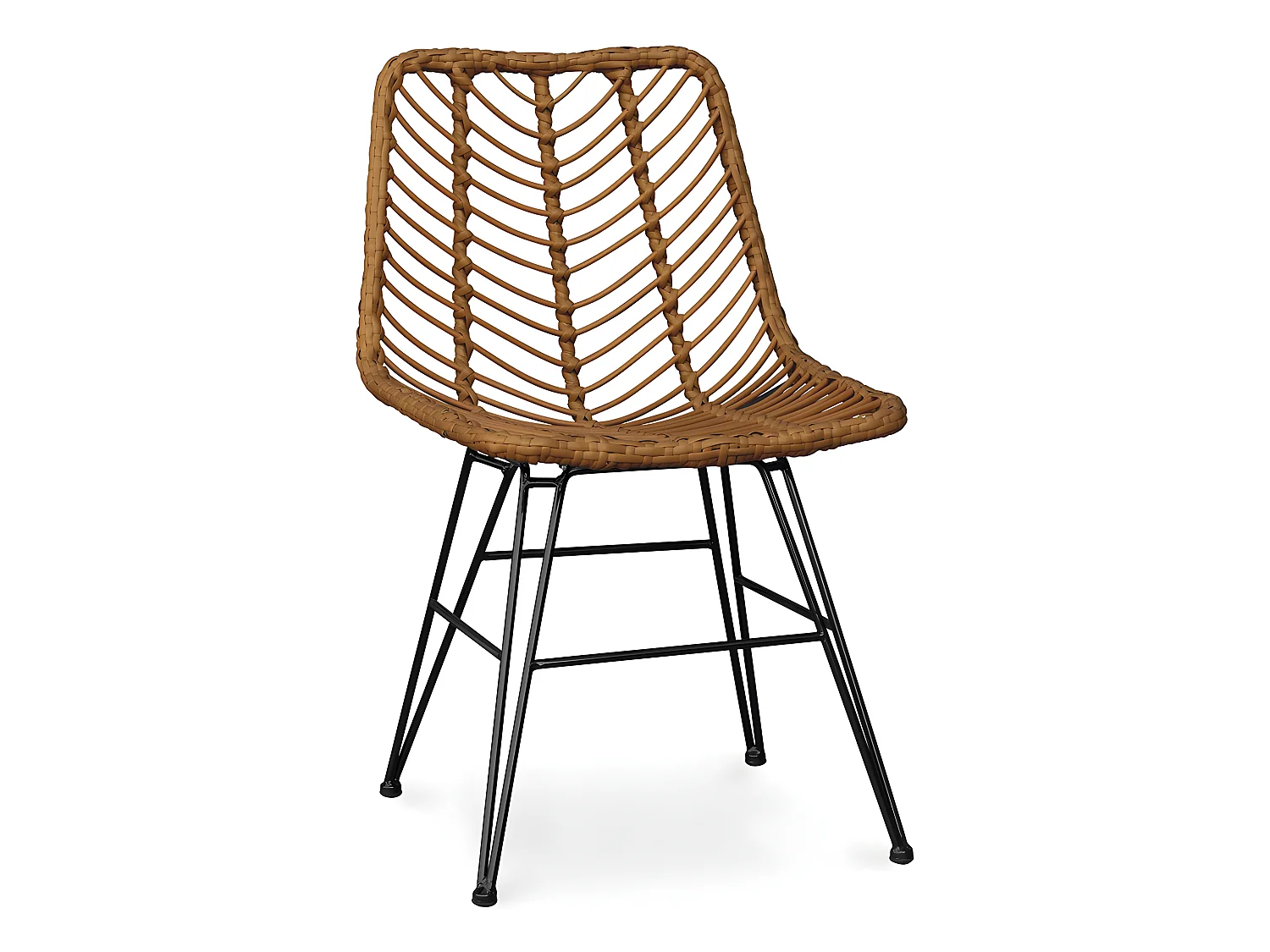 Chaise de salle à manger en rotin - Style Boho - Mia Bois naturel