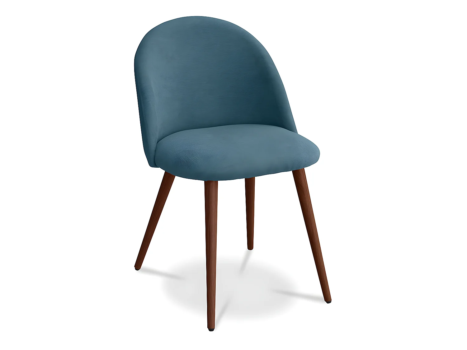 Chaise de salle à manger - Tapissée en tissu - Style scandinave - Evelyne Turquoise