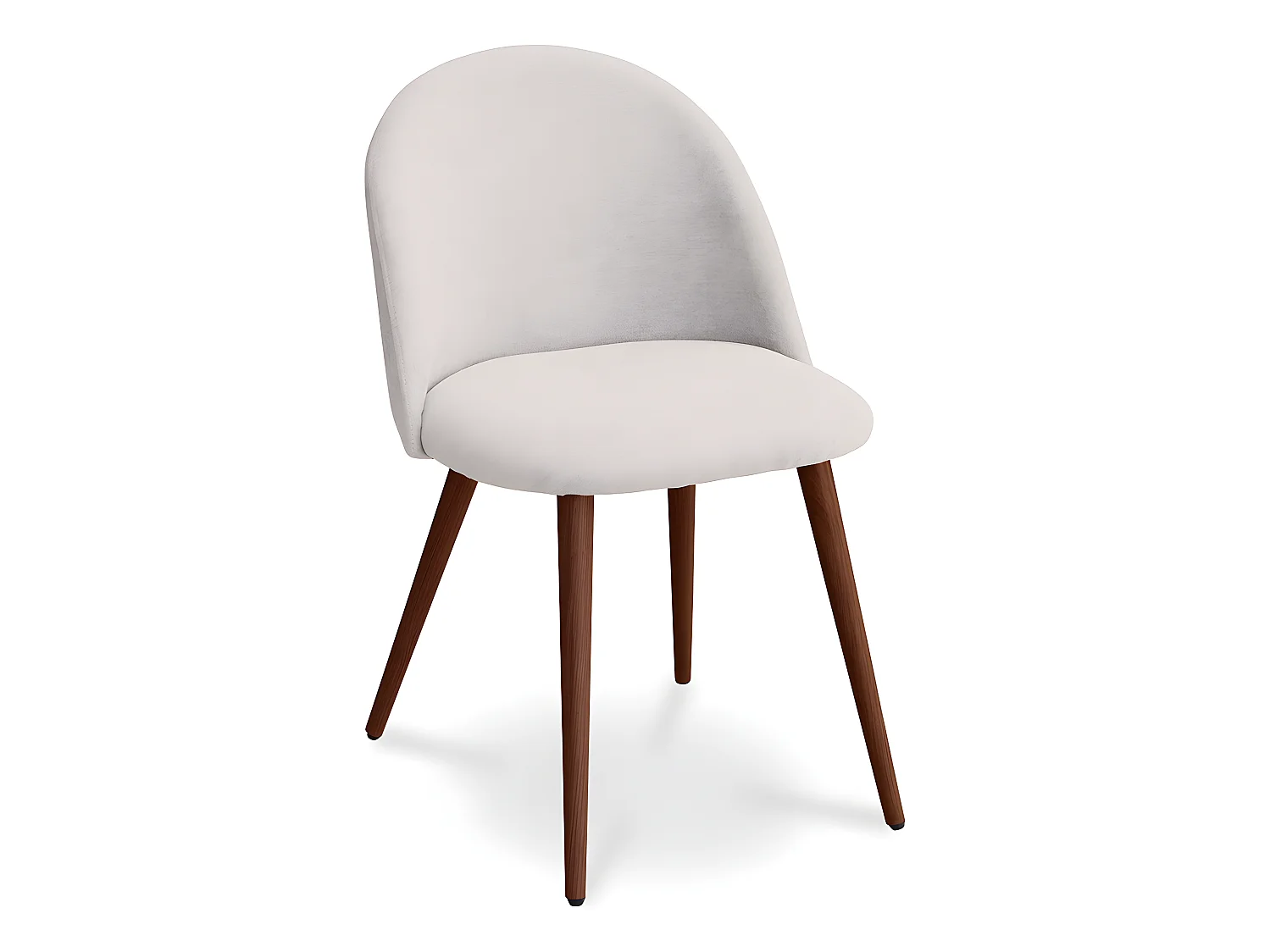 Chaise de salle à manger - Tapissée en tissu - Style scandinave - Evelyne Crème