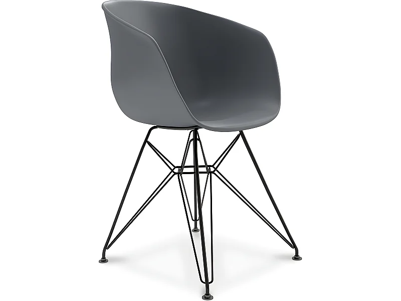 Sedia Design Scandinavo Gambe Nere - Polin