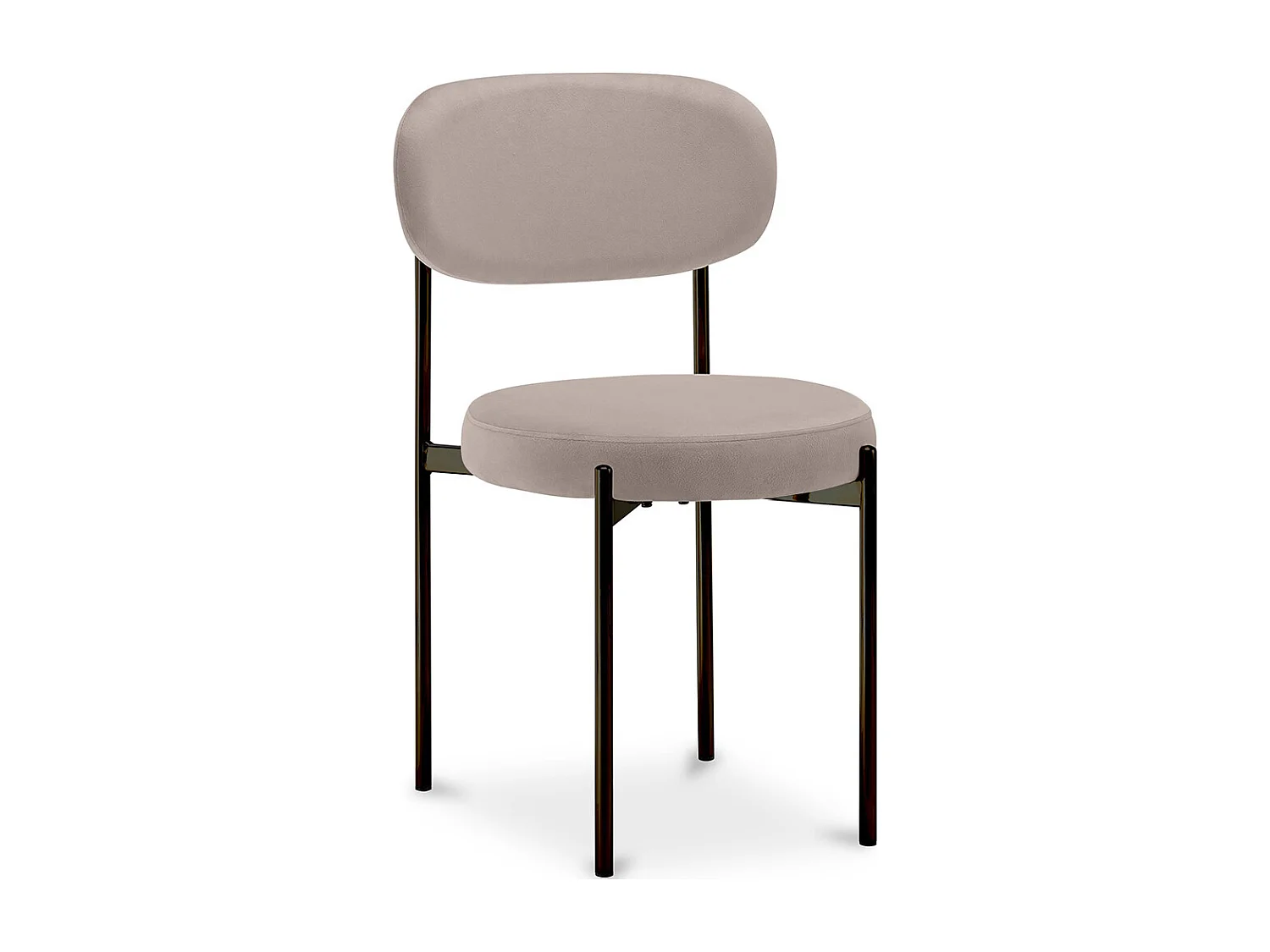 Chaise de salle à manger - Revêtue de velours - Métal noir - Margot Crème