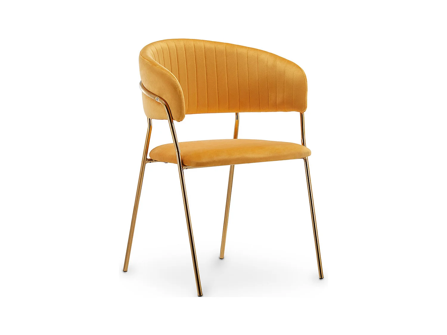 Chaise de salle à manger - Revêtue de velours - Gruna Jaune