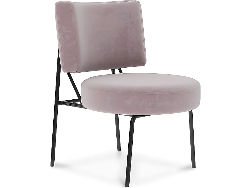 Fauteuil Rembourré en Velours - Rose Clair - Jerna Rose Clair