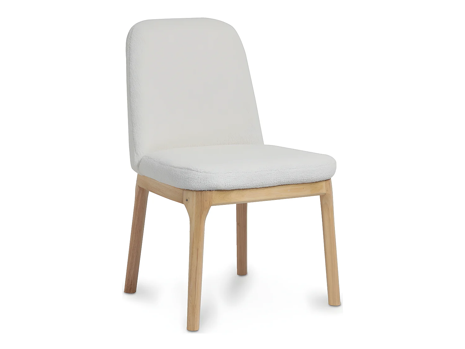 Chaise de salle à manger en bouclette fausse fourrure Tapissée - Boucles Blanches  - Biscayne Blanc