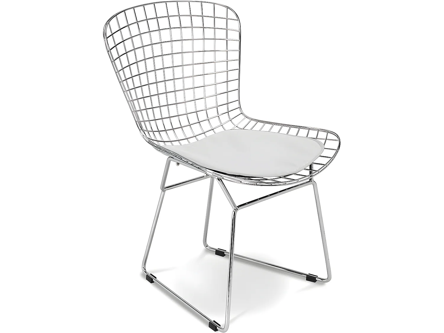 Chaise de salle à manger en acier - Grid Design - Lived Blanc