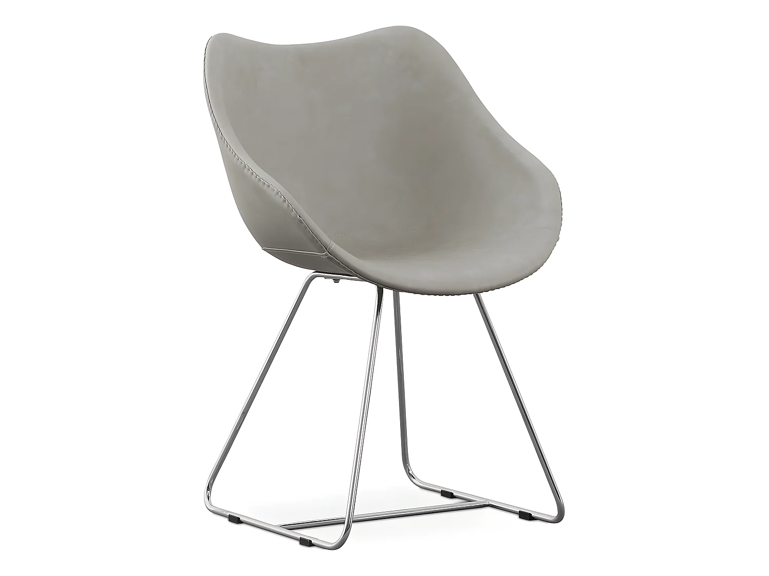 Chaise de salle à manger avec accoudoirs - Simili cuir - PU - Stylix - Noir - Clun Gris clair