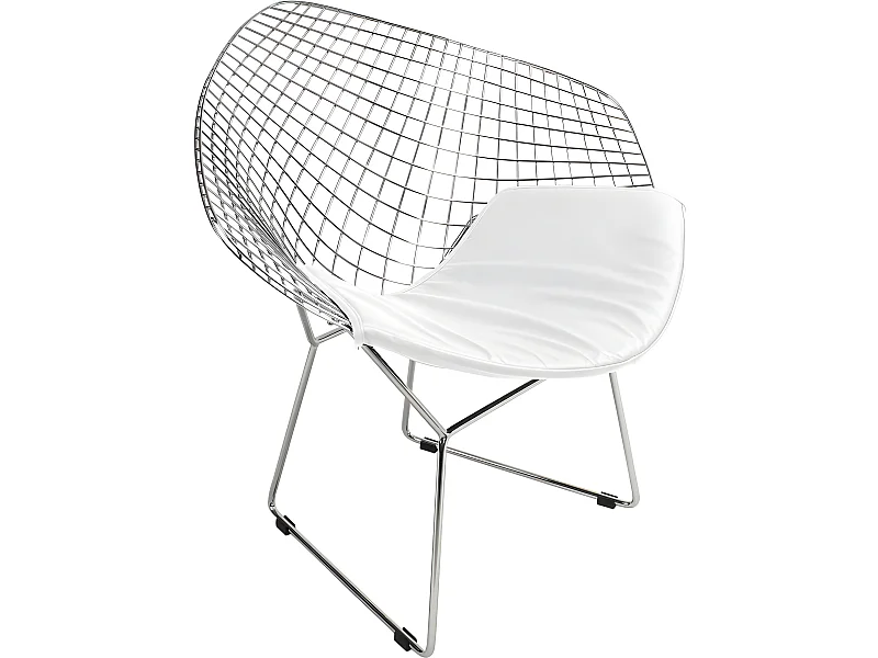 Chaise longue - Acier Chaise design - Berty Blanc