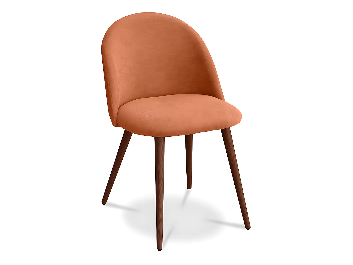 Chaise de salle à manger - Tapissée en tissu - Style scandinave - Evelyne Orange