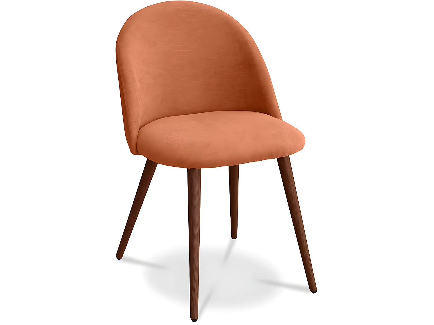 Chaise de salle à manger - Tapissée en tissu - Style scandinave - Evelyne Orange