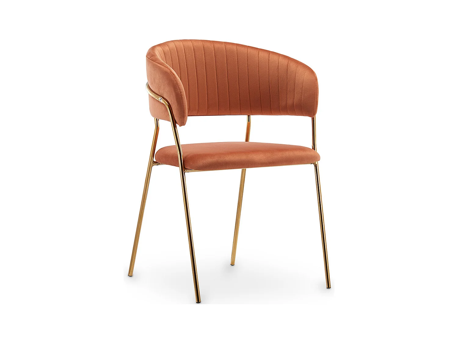 Chaise de salle à manger - Revêtue de velours - Gruna Orange rougeâtre