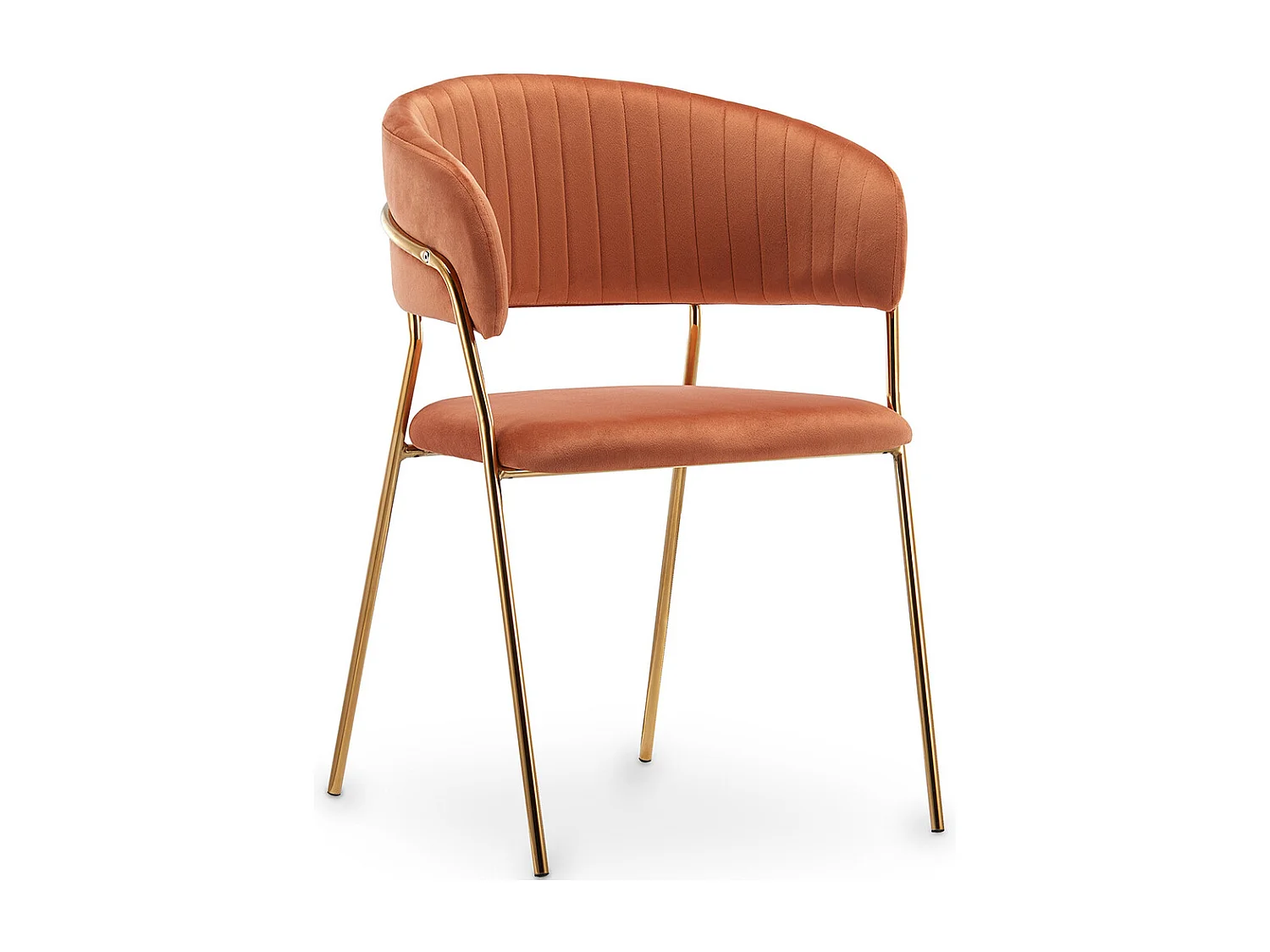 Chaise de salle à manger - Revêtue de velours - Gruna Orange rougeâtre