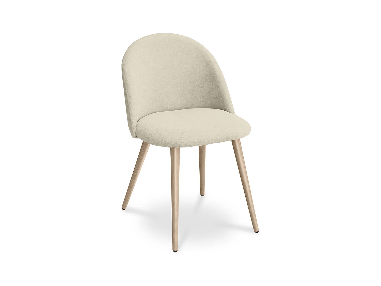 Chaise de salle à manger - Tapissée en tissu - Style scandinave - Evelyne Beige