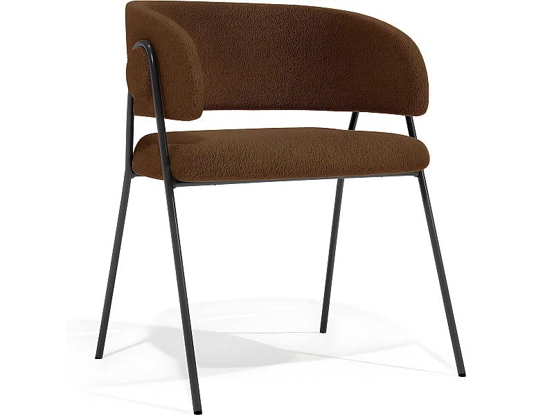Silla de comedor - Tapizada en Tela Bouclé - Charke