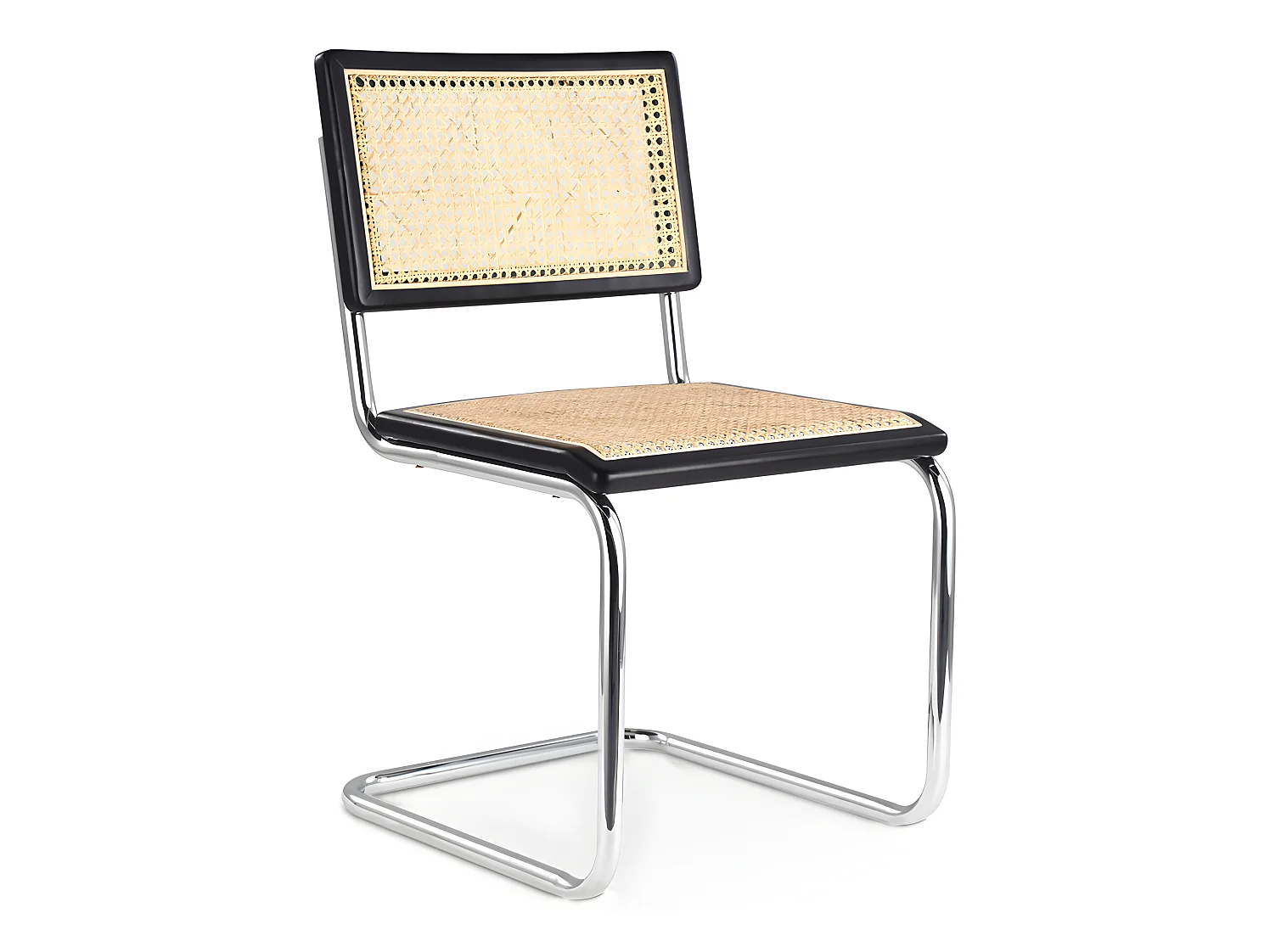 Sedia da pranzo - Design vintage - Legno e rattan - Bruna