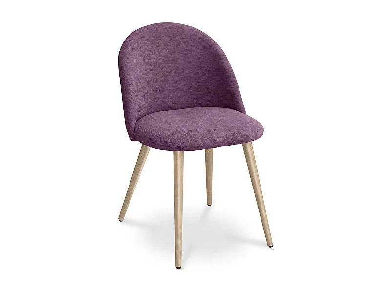 Chaise de salle à manger - Tapissée en tissu - Style scandinave - Evelyne Violet