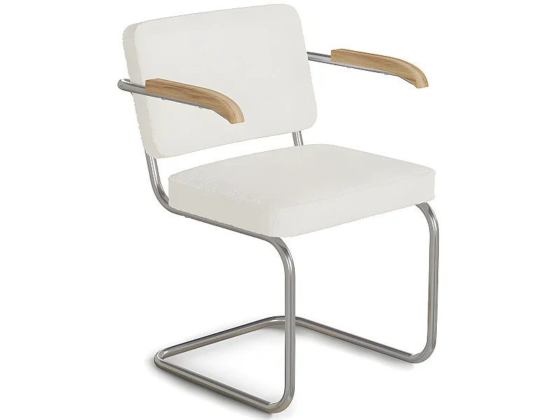 Silla de Comedor con Reposabrazos - Tapizada en Tela Bouclé - Henr