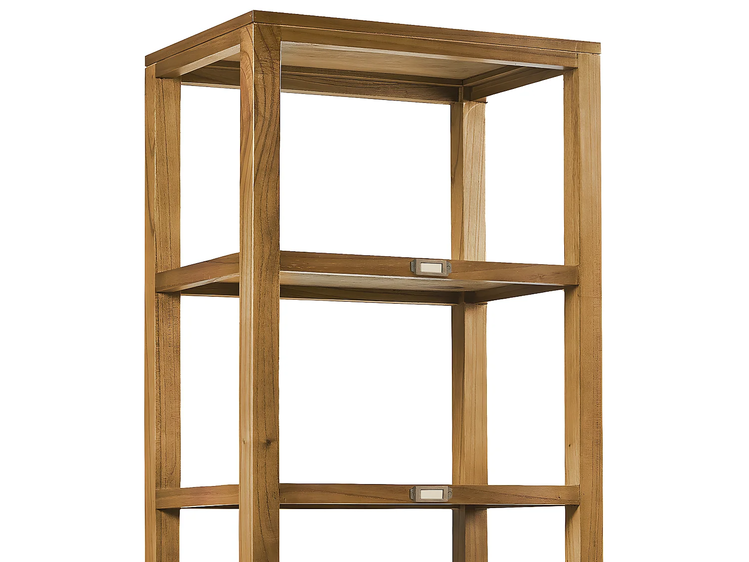 MADHU - Bibliothèque en bois de mindi marron et métal noir H190