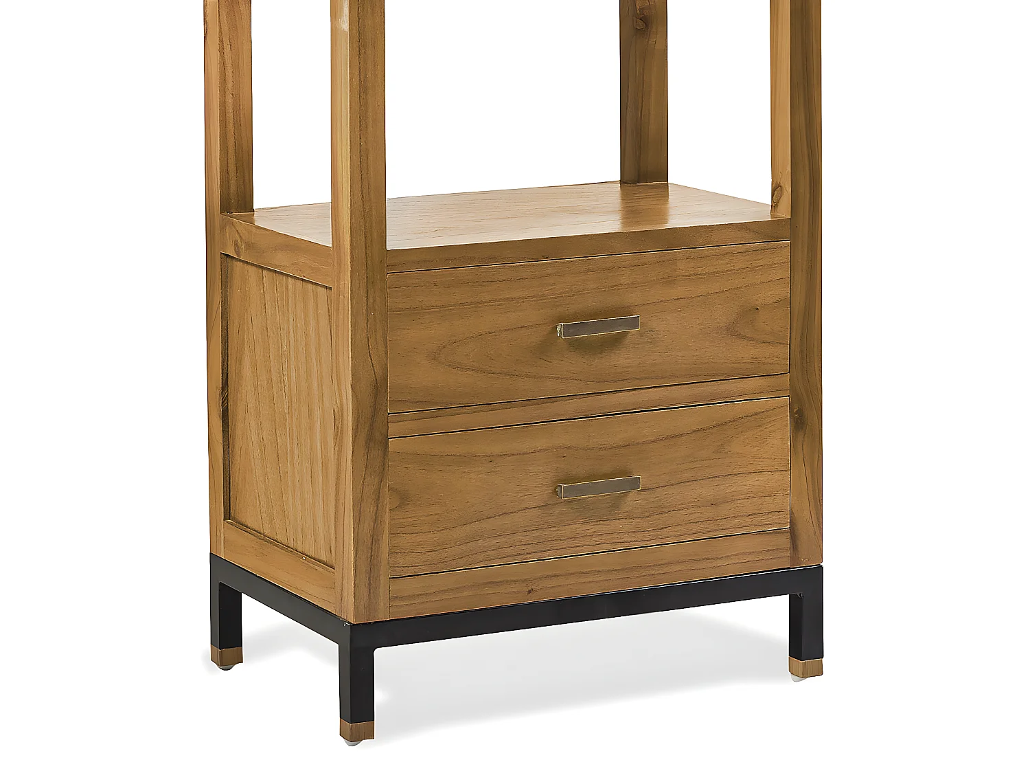 MADHU - Bibliothèque en bois de mindi marron et métal noir H190