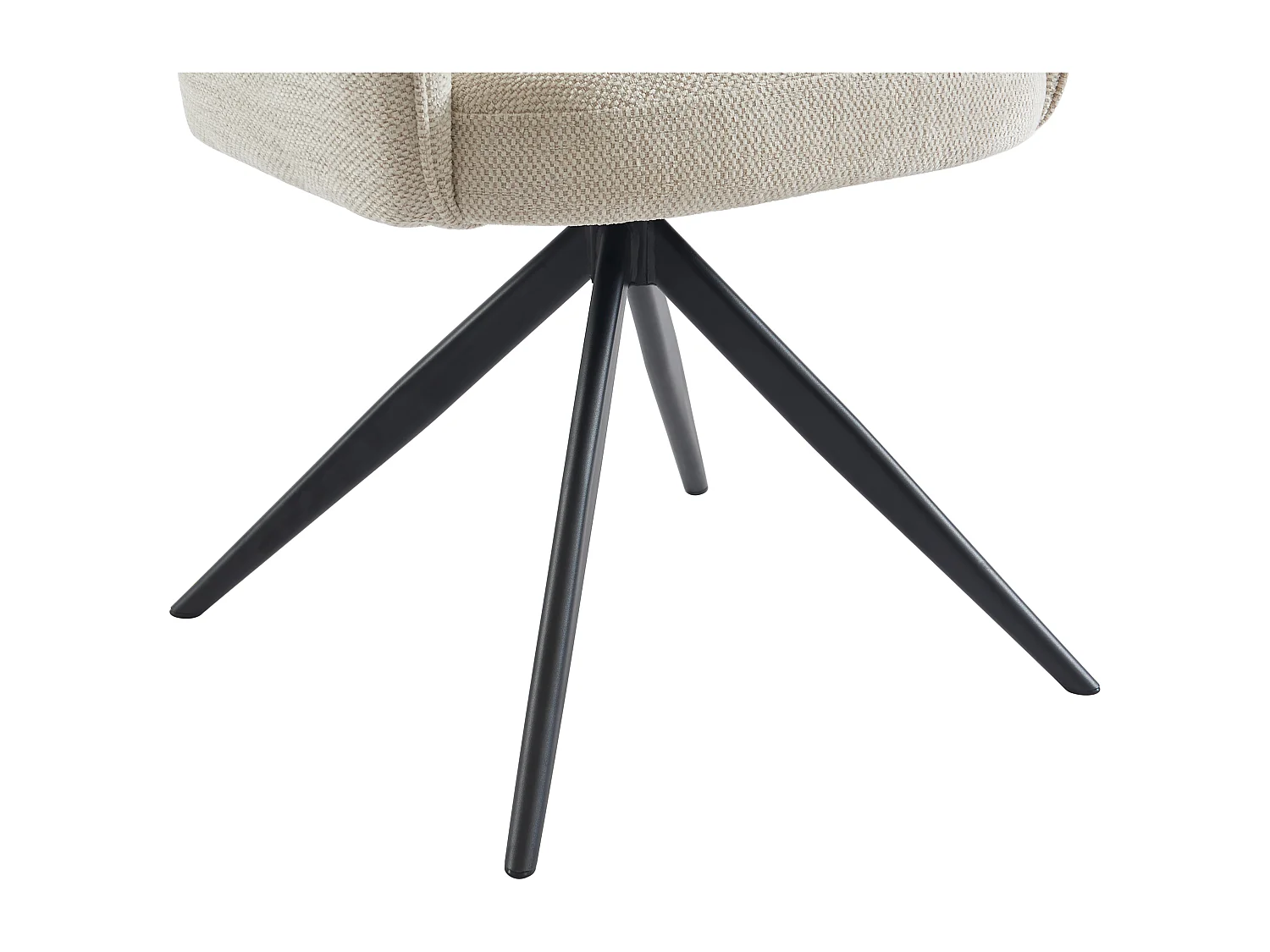 Lot de 2 chaises pivotantes avec accoudoirs en tissu et métal noir - Crème - LEJINA de Pascal Morabito