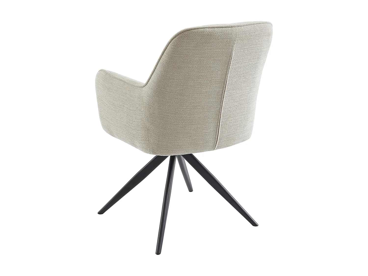 Lot de 2 chaises pivotantes avec accoudoirs en tissu et métal noir - Crème - LEJINA de Pascal Morabito