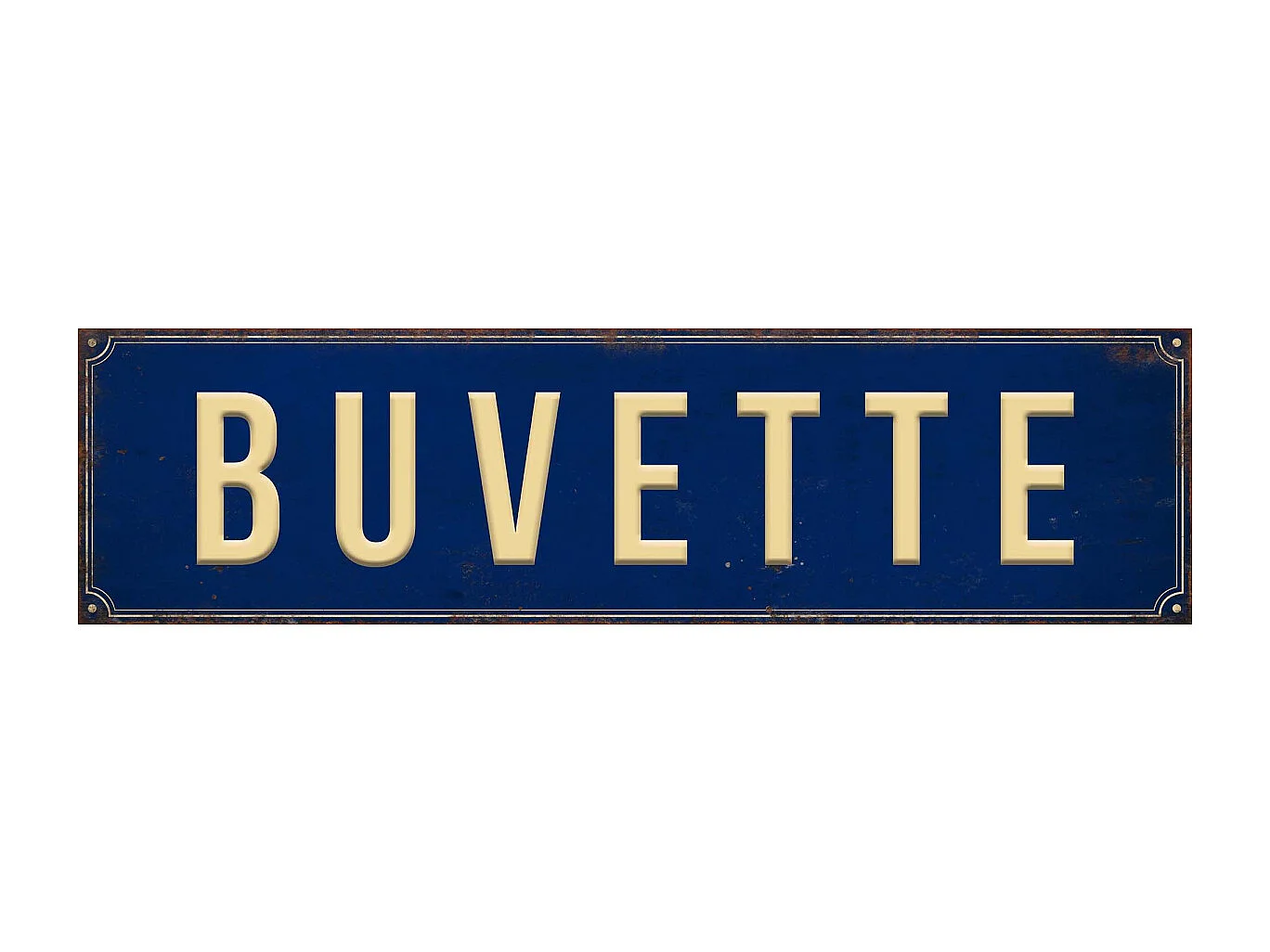 Plaque décorative en métal 45 x 12 cm Buvette