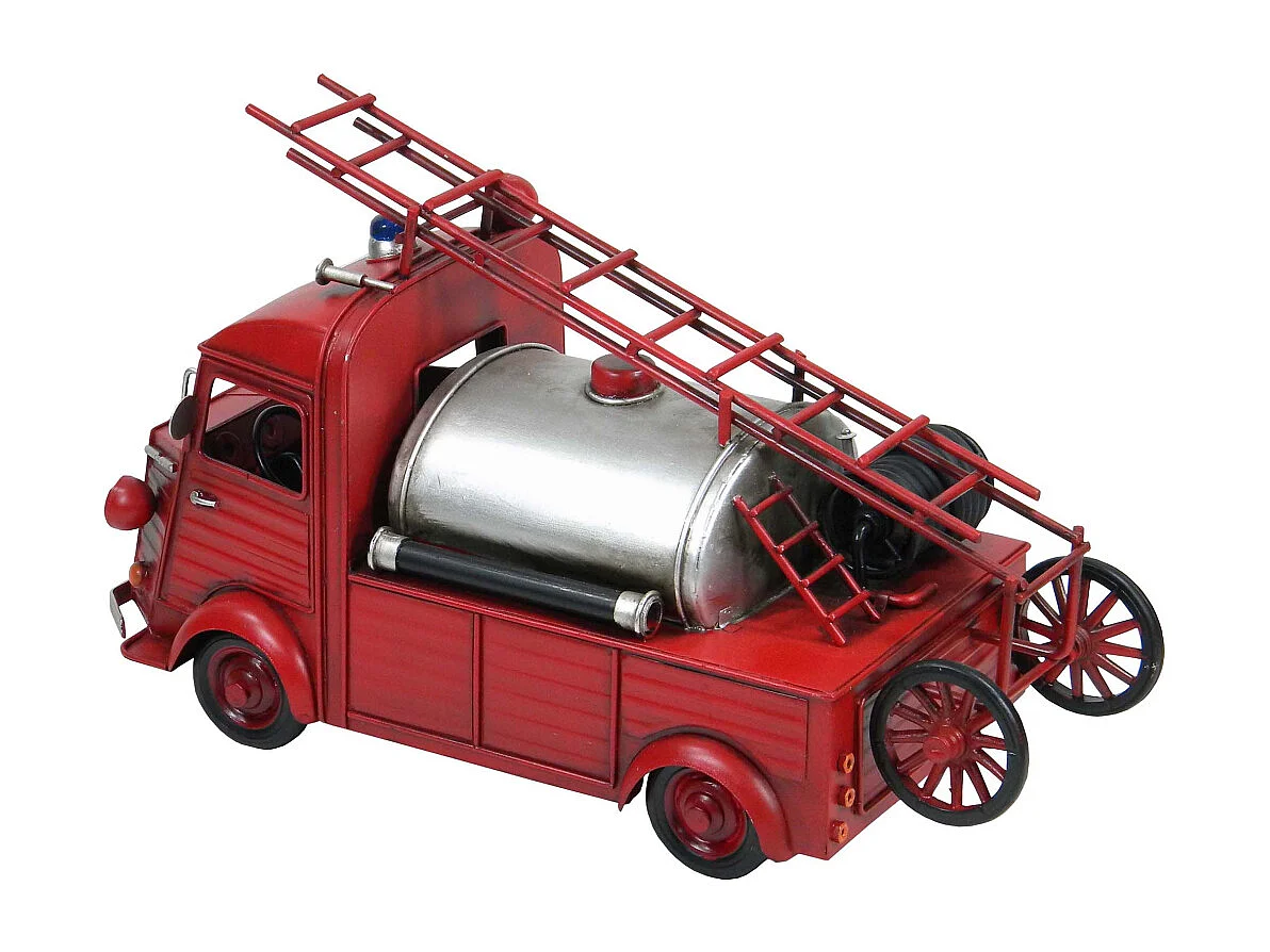 Camion de pompier décoratif en métal