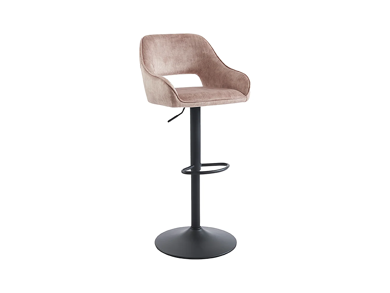 Sæt med 2 barstole i stof og sort metal - Justerbar højde - Beige - ZINEA