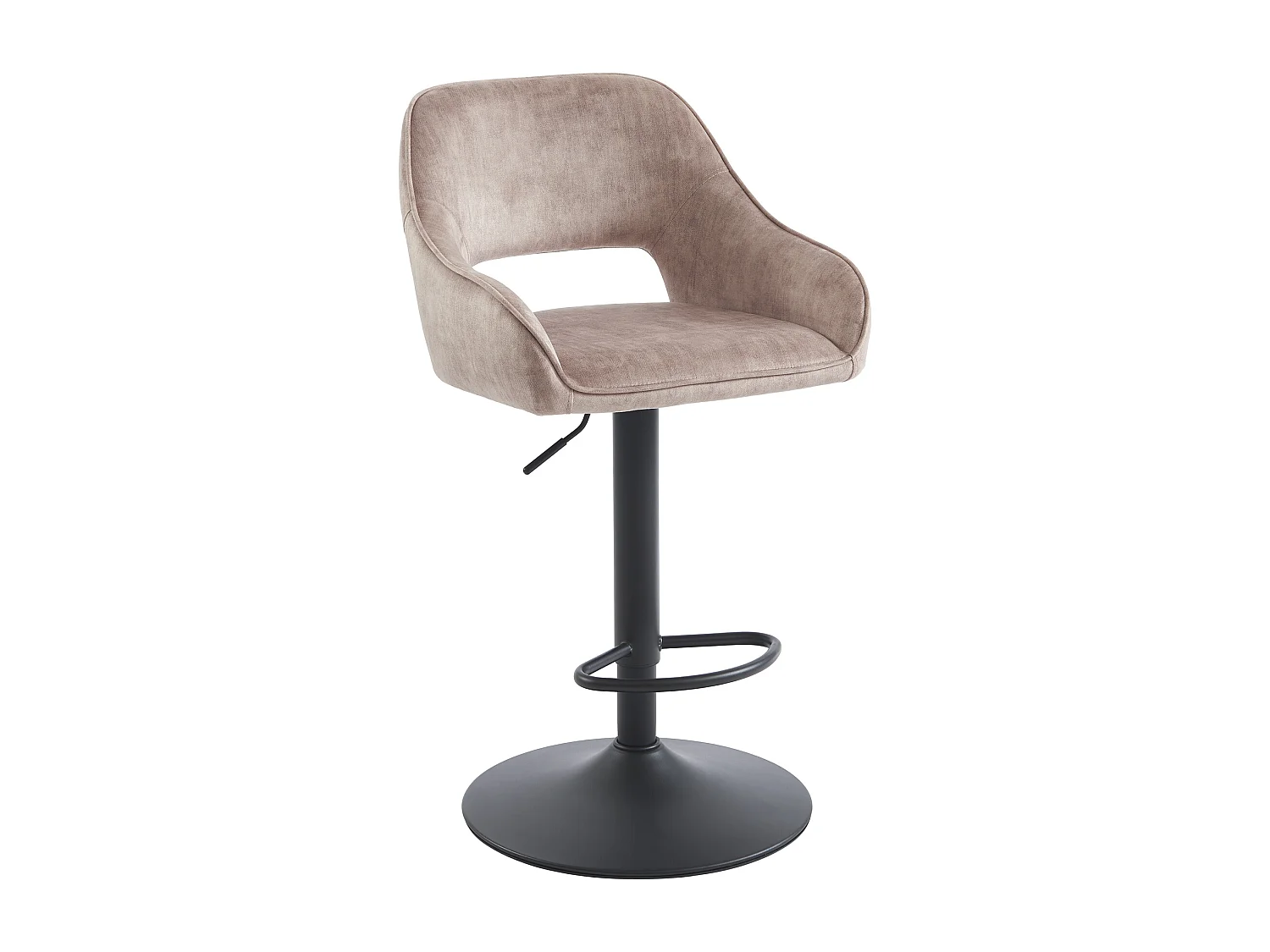 Set med 2 barstolar i tyg och svart metall - Justerbar höjd - Beige - ZINEA