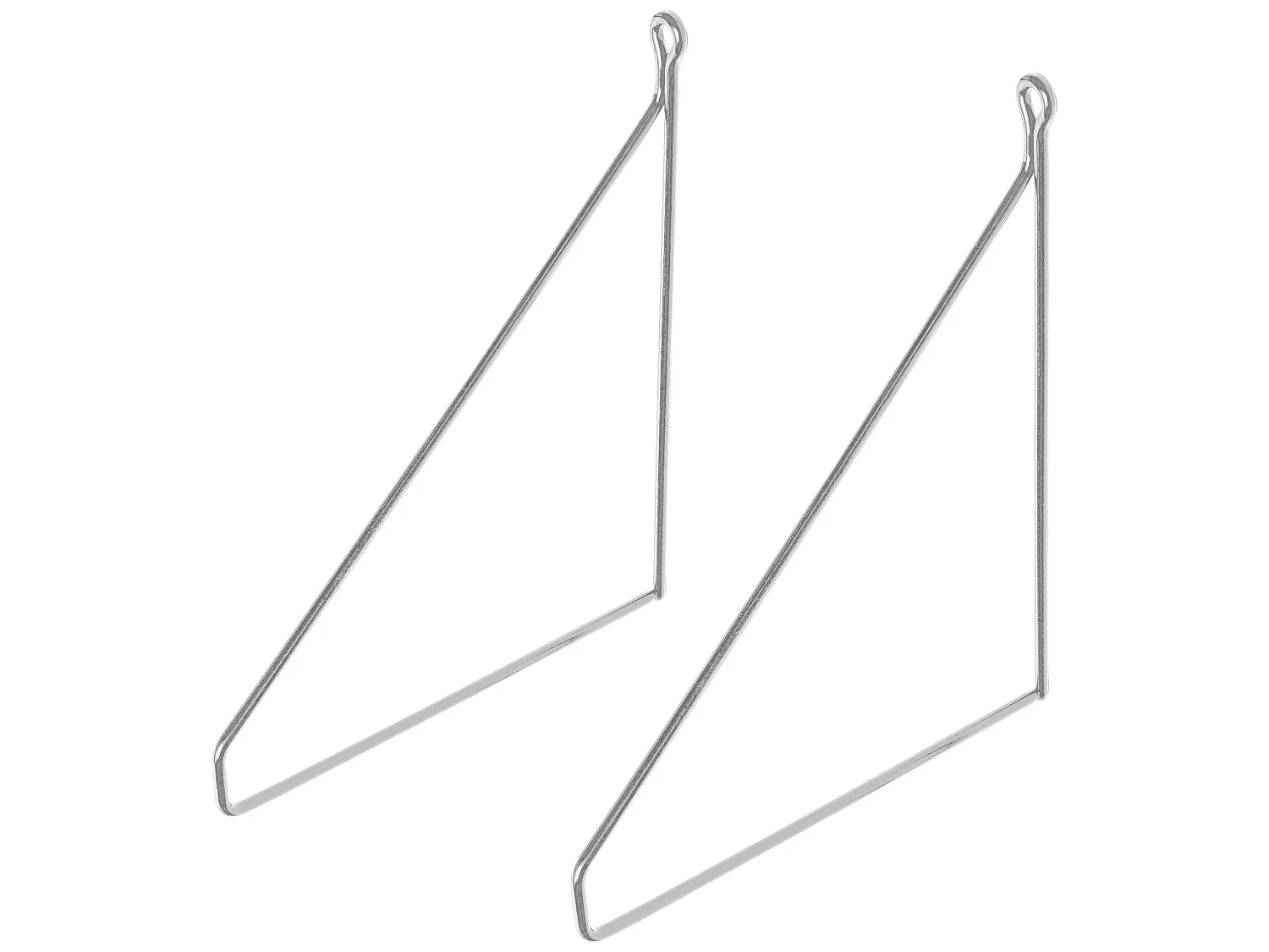 Reggimensola triangolare 2 pezzi 25x25 cm Metallo argentato ML-Design