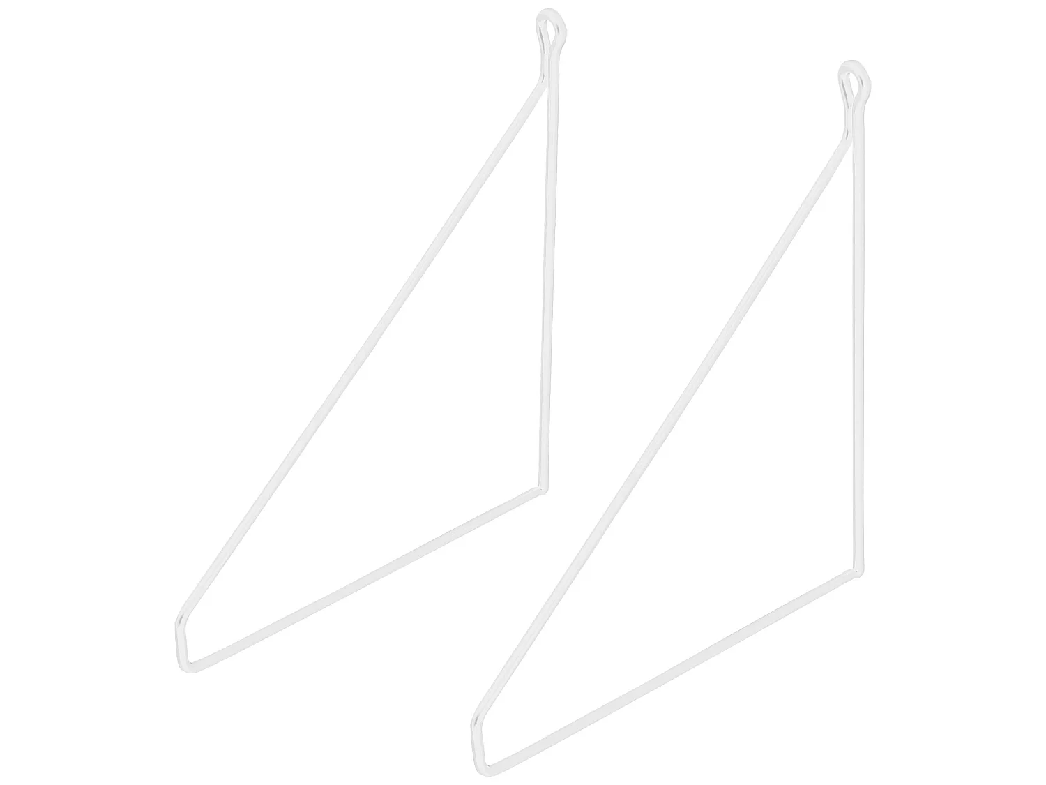 Reggimensola triangolare 2 pezzi 20x25 cm Metallo bianco ML-Design