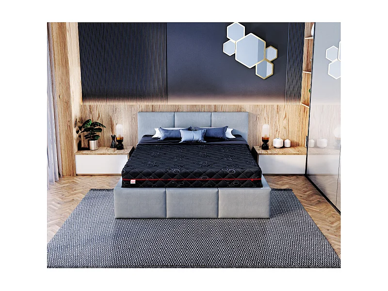 Matelas  BLACKLUX - Mémoire de Forme - Latex - Ressort ensaché - Epaisseur 22 cm