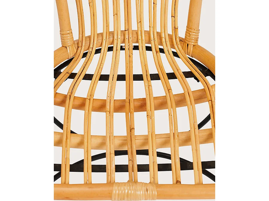 Naga - Fauteuil en rotin naturel et pieds métal