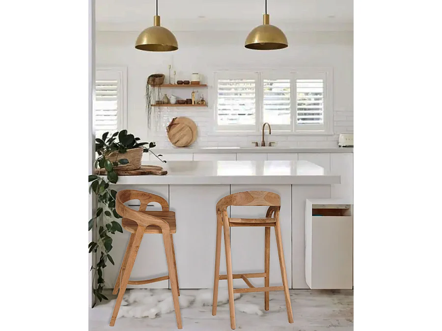 Carisma - Tabouret de bar en teck massif