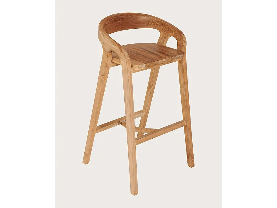 Carisma - Tabouret de bar en teck massif, hauteur : 65 cm ou 72 cm