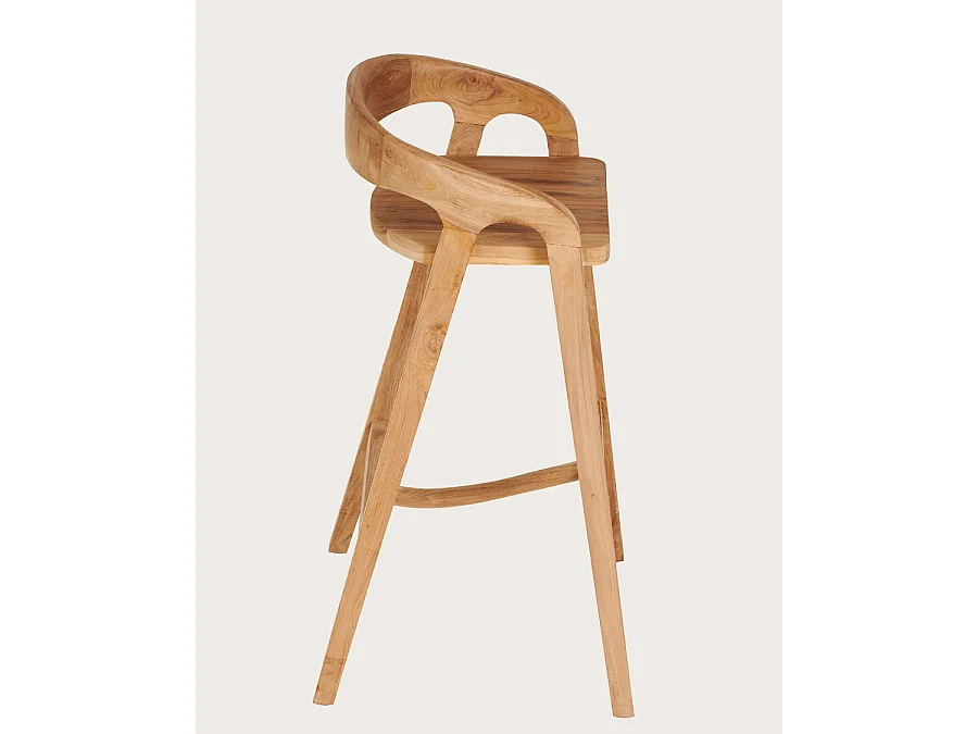Carisma - Tabouret de bar en teck massif, hauteur : 65 cm ou 72 cm