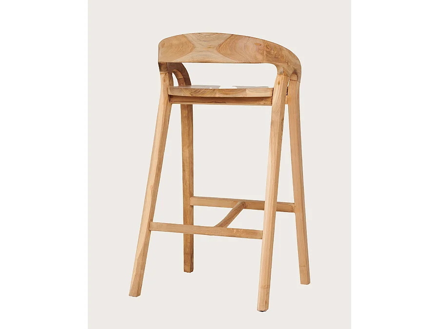 Carisma - Tabouret de bar en teck massif, hauteur : 65 cm ou 72 cm