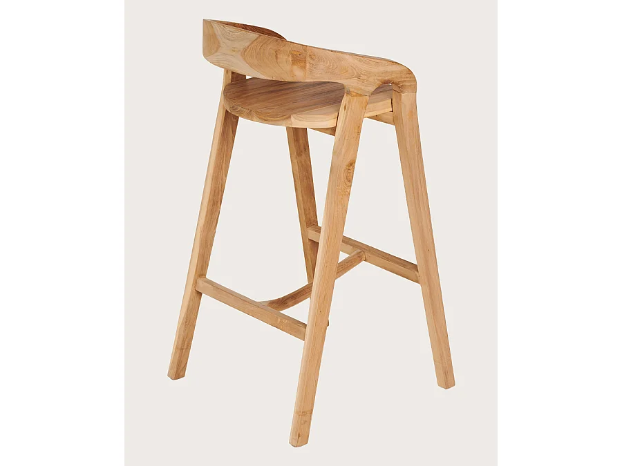 Carisma - Tabouret de bar en teck massif, hauteur : 65 cm ou 72 cm