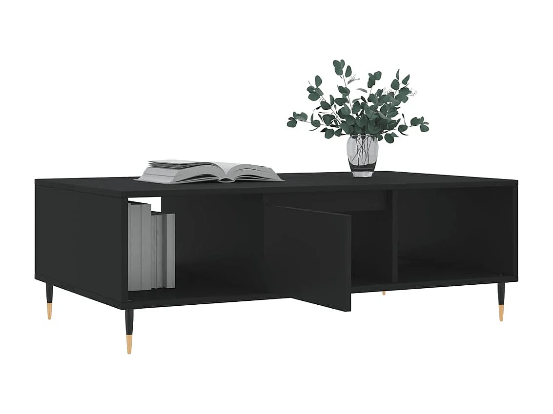 Table basse noir 104x60x35 cm bois d'ingénierie