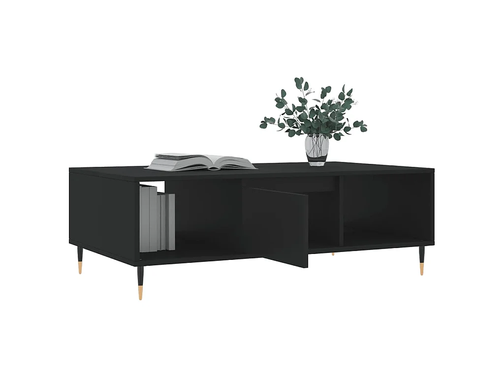 Table basse noir 104x60x35 cm bois d'ingénierie